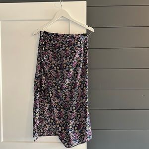 SHEIN Drawstring Ruched Ditsy Floral Skirt